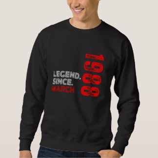 Geboren im März 1988 Vintager Geburtstag seit Sweatshirt