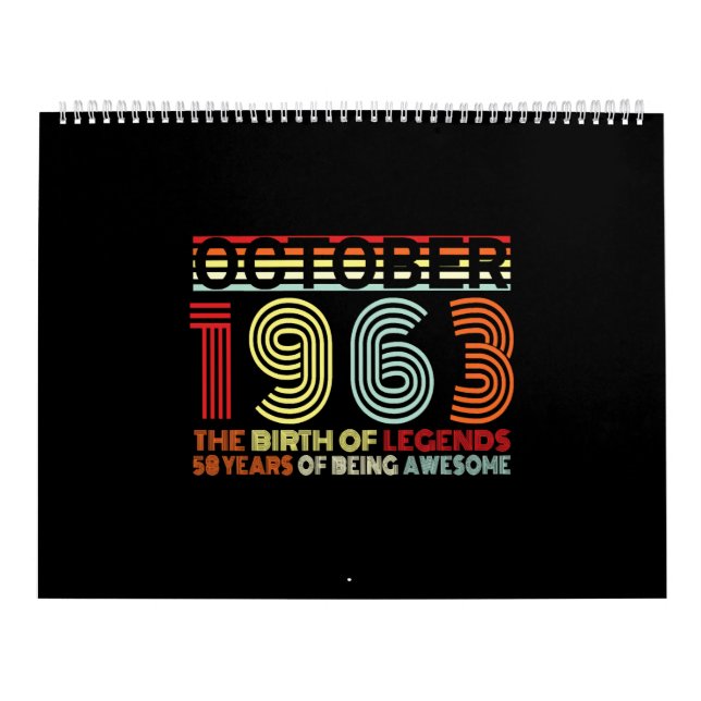 Geboren im Oktober 1963 Geschenk Kalender (Titelbild)