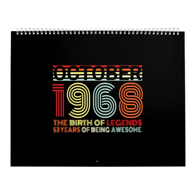 Geboren im Oktober 1968 Geschenk Kalender (Titelbild)
