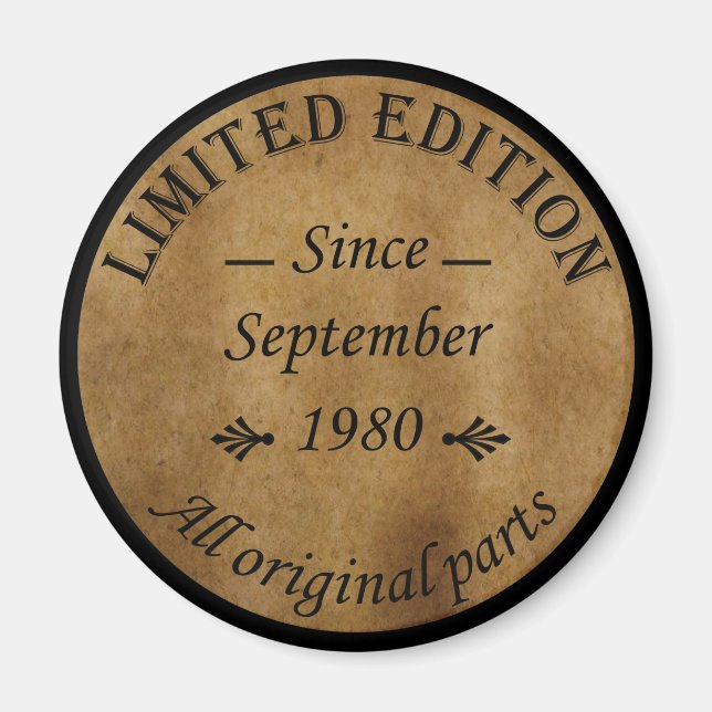 geboren im September 1980 Vintager Geburtstag Magnet (Vorne)