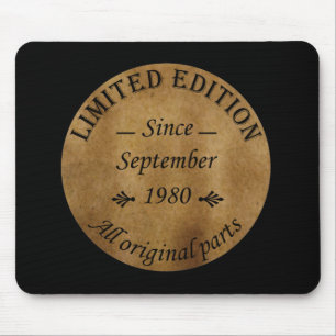 geboren im September 1980 Vintager Geburtstag Mousepad