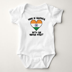 Geboren in Amerika mit einem indischen Herz Baby Strampler