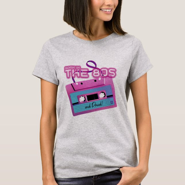 Geboren in den 1980er Jahren Retro-Kassettenband T-Shirt (Vorderseite)