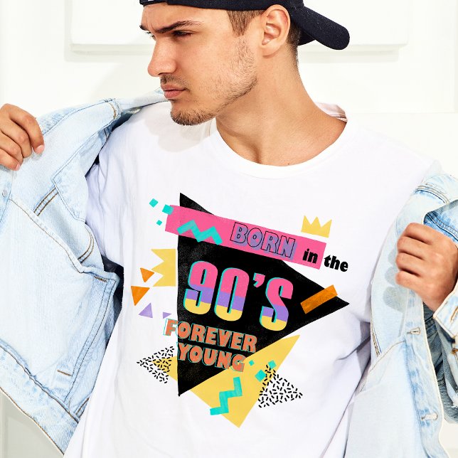 Geboren in den 90er Jahren ewig junge Memphis Retr T-Shirt (Born in the 90s forever young memphis retro T-Shirt)