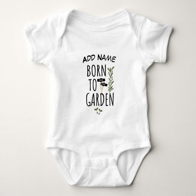 Geboren in den Garten Baby Strampler (Vorderseite)
