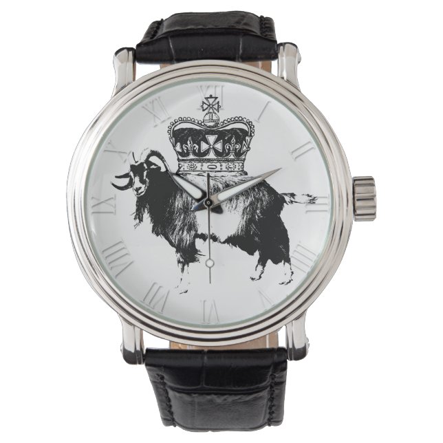 Geboren in Goat Year Chinesische Astrologie Zodiac Armbanduhr (Vorderseite)