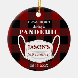 Geboren in Pandemie First Christmas Baby Foto Keramik Ornament