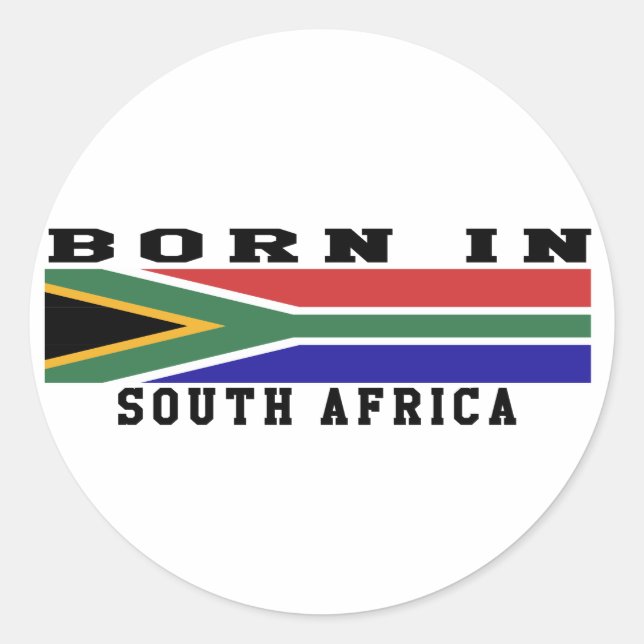 Geboren in Südafrika Runder Aufkleber (Vorderseite)