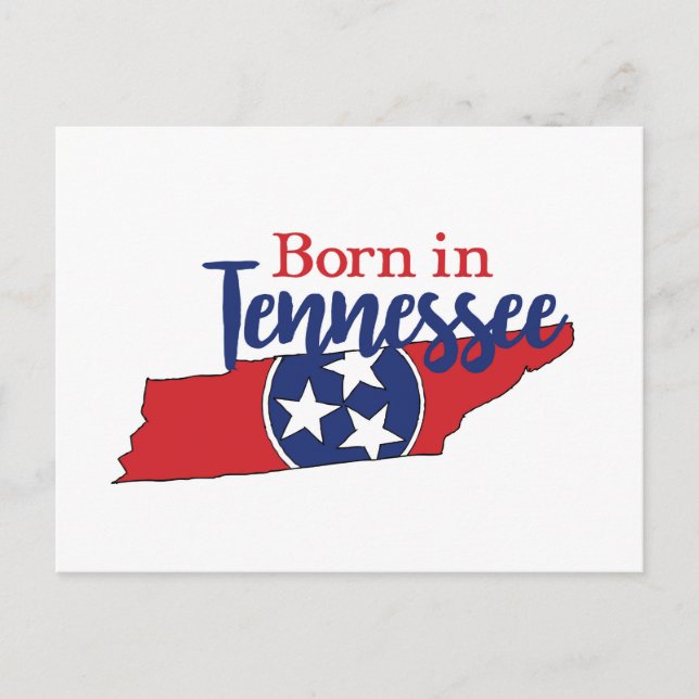 Geboren in Tennessee Staat Symbols Freiwilliger St Postkarte (Vorderseite)