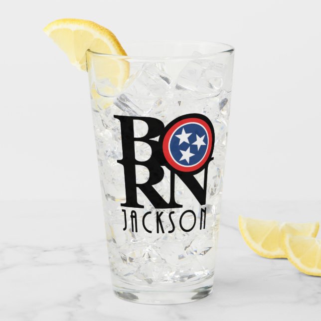 GEBOREN Jackson Tennessee Glas (Vorderseite Ice)