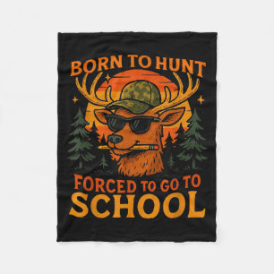 Geboren jagen gezwungen zur Schule Kid Boy Camo Hi Fleecedecke