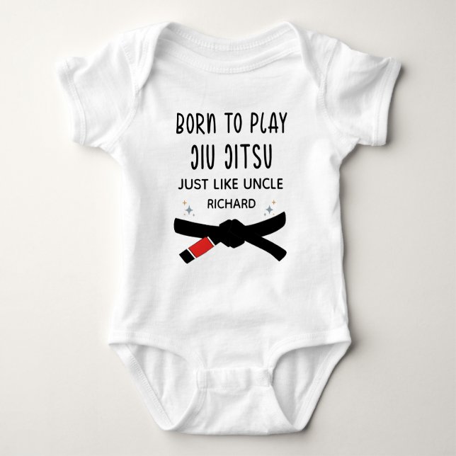 Geboren, Jiu Jitsu wie Onkel zu spielen Baby Strampler (Vorderseite)
