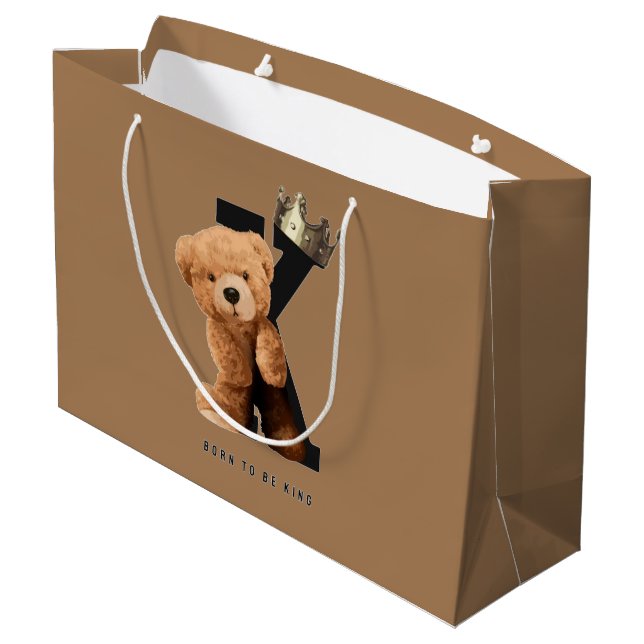 Geboren, König zu sein! Große Geschenktüte (Rückseite Schrägansicht)