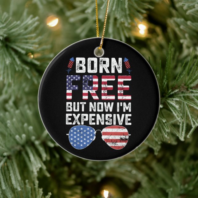 Geboren kostenlos aber jetzt bin ich teuer lustig  keramik ornament (Baum)