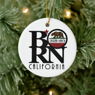GEBOREN Laguna Beach California Keramik Ornament