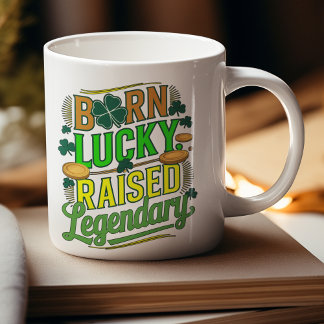 Geboren Lucky Raised Legendary St. Patrick's Day Kaffeetasse