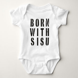 Geboren mit Sisu Baby Strampler