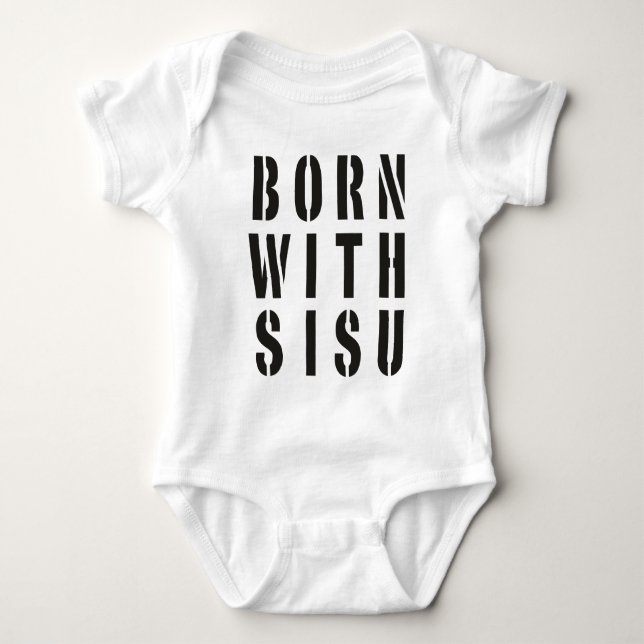 Geboren mit Sisu Baby Strampler (Vorderseite)