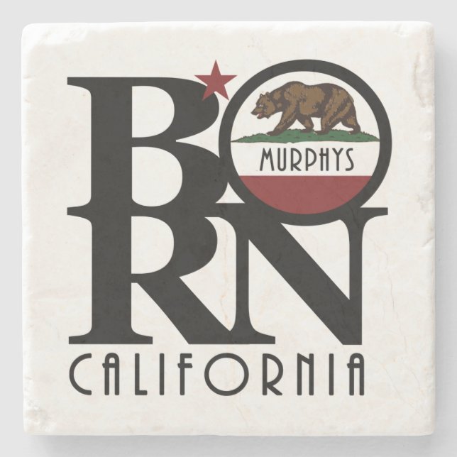 GEBOREN Murphys California Steinuntersetzer (Vorderseite)