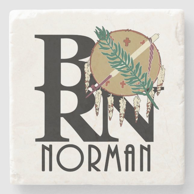 GEBOREN Norman Oklahoma Steinuntersetzer (Vorderseite)