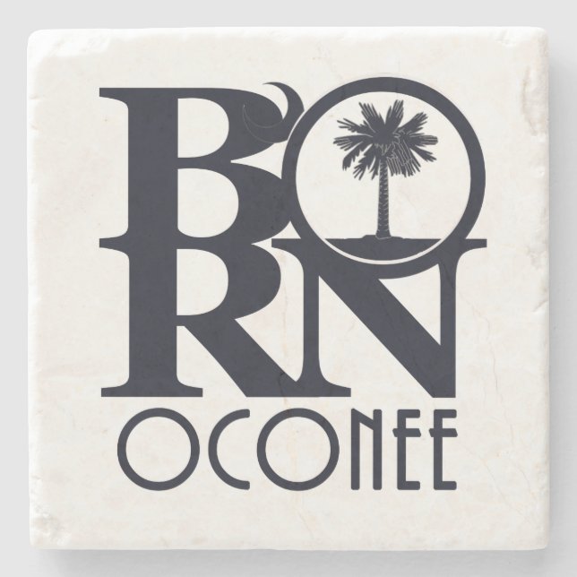 GEBOREN Oconee SC Steinuntersetzer (Vorderseite)