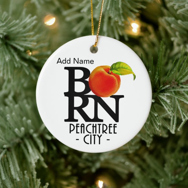 GEBOREN Peachtree City Georgia Keramik Ornament (Baum)