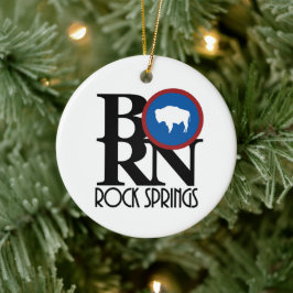 GEBOREN Rock Springs Wyoming Keramik Ornament