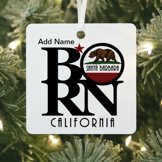 GEBOREN Santa Barbara California Ornament Aus Metall (InSitu)