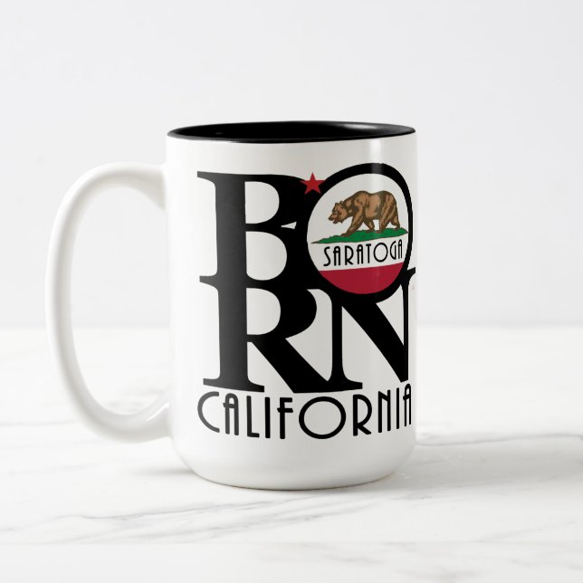 GEBOREN Saratoga California 15oz Zweifarbige Tasse (Links)