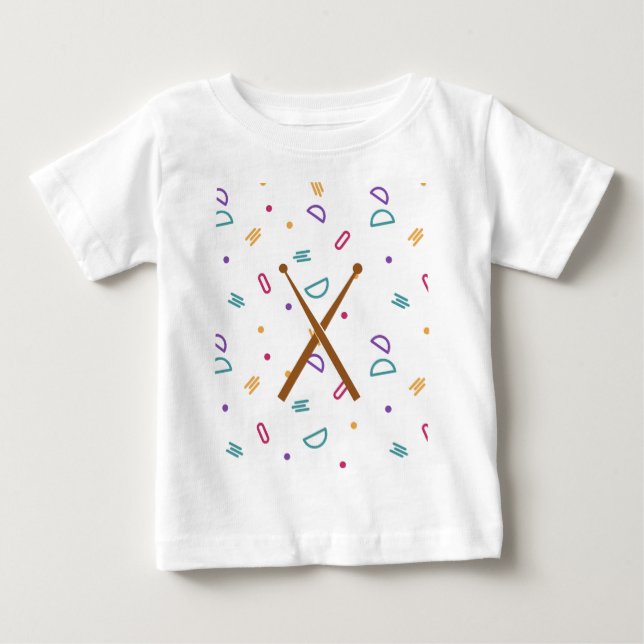 geboren Schlagzeuger zu sein Baby T-shirt (Vorderseite)