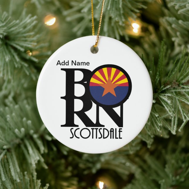 GEBOREN Scottsdale Arizona Keramik Ornament (Baum)