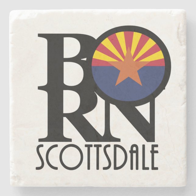 GEBOREN Scottsdale Arizona Steinuntersetzer (Vorderseite)