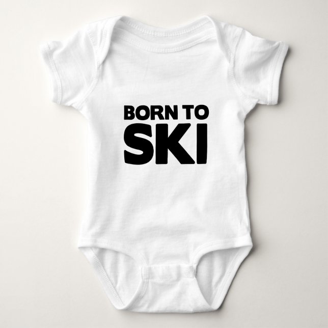 Geboren, Ski zu fahren 01 Baby Strampler (Vorderseite)