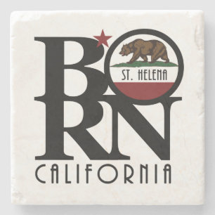 GEBOREN St. Helena California Steinuntersetzer