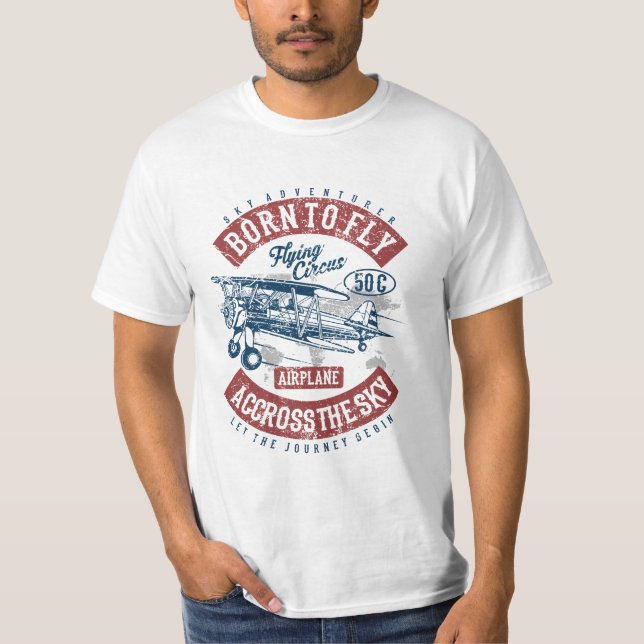 Geboren, T - Shirt zu fliegen (Vorderseite)