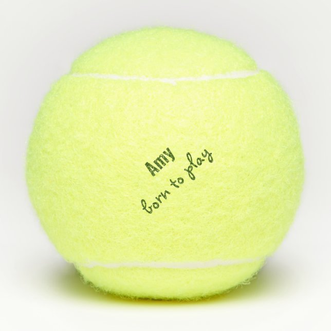 Geboren Tennisball (Penn)-Zitat personalisieren Tennisbälle (Vorderseite)