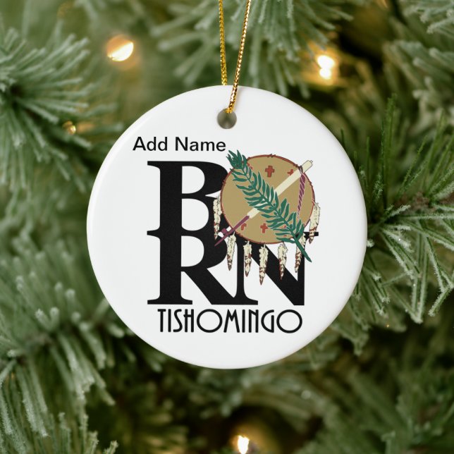 GEBOREN Tishomingo, OK Keramik Ornament (Baum)