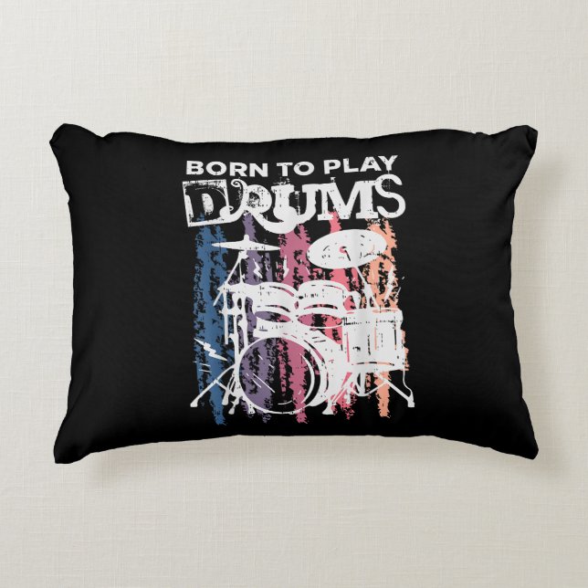 Geboren, Trommeln zu spielen, Rock Music Band Drum Dekokissen (Vorderseite)