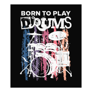 Geboren, Trommeln zu spielen, Rock Music Band Drum Fotodruck