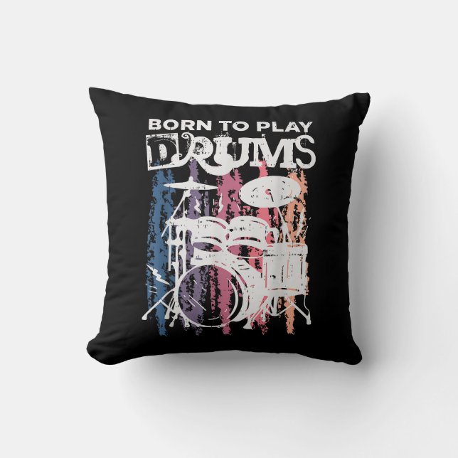 Geboren, Trommeln zu spielen, Rock Music Band Drum Kissen (Vorderseite)