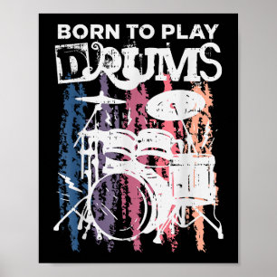 Geboren, Trommeln zu spielen, Rock Music Band Drum Poster