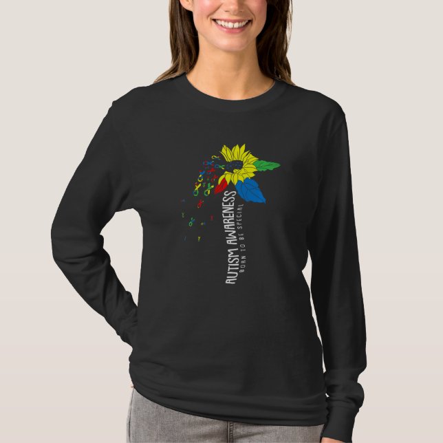 Geboren, um besondere Autismus Bewusstsein Sonnenb T-Shirt (Vorderseite)
