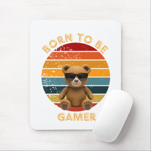 Geboren, um cooler Teddybär-Gamer zu sein Mousepad