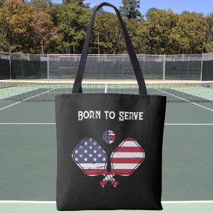 Geboren, um das Pickleball der amerikanischen Flag Tasche