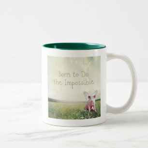 Geboren, um das Unmögliche zu tun, fliegendes Schw Zweifarbige Tasse