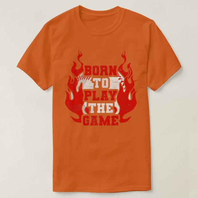Geboren, um den Baseballspieler zu spielen T-Shirt (Design vorne)