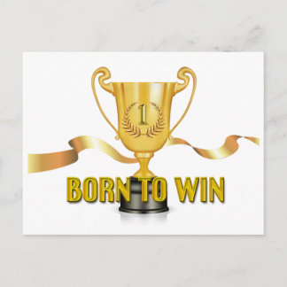 Geboren, um die Trophäe-Postkarte zu gewinnen Postkarte