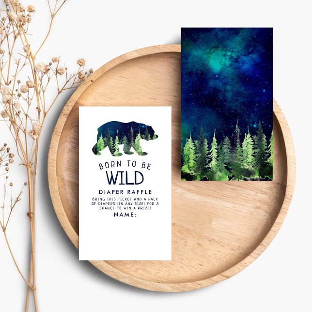 Geboren, um ein wildes Baby-Dusche-Windeln-Raffle  Begleitkarte (Von Creator hochgeladen)