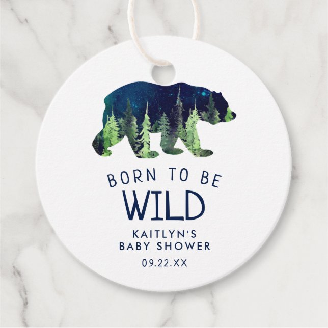 Geboren, um eine wilde Babydusche zu sein Geschenkanhänger (Vorderseite)