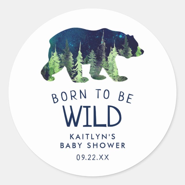 Geboren, um eine wilde Babydusche zu sein Runder Aufkleber (Vorderseite)